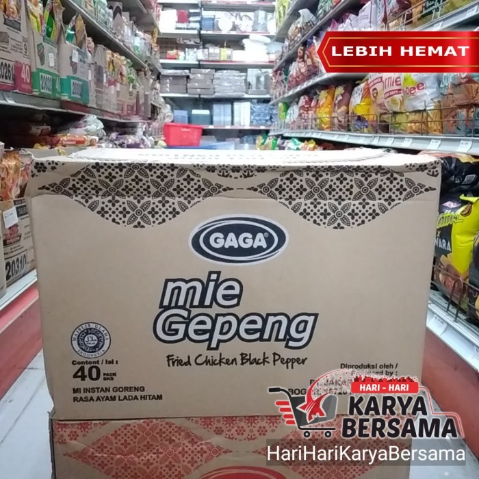 

PROMO MIE / PASTA / GAGA MIE GEPENG INSTAN GORENG AYAM LADA HITAM 40'S X 75GR PERKARTON NON COD