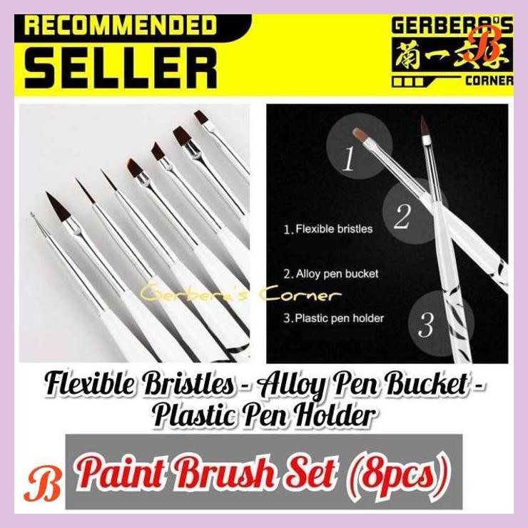 

| UM | KUAS CAT GUNDAM - NYLON PAINT BRUSH SET - MODEL KIT TOOLS - 8PCS/SET