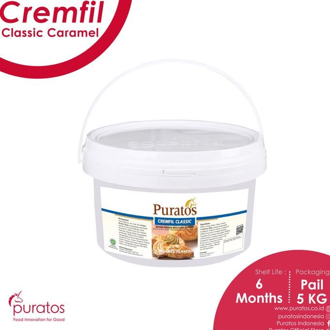 

Puratos Cremfil Classic Caramel / Cream (Krim) Filling Siap Pakai Rasa Caramel