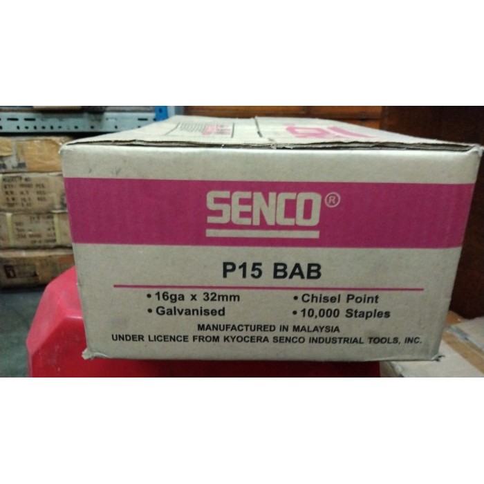 

SENCO P15 BAB STAPLES 32 MM HEAVY WIRE STAPLES CROWN P SERIES STAPLES