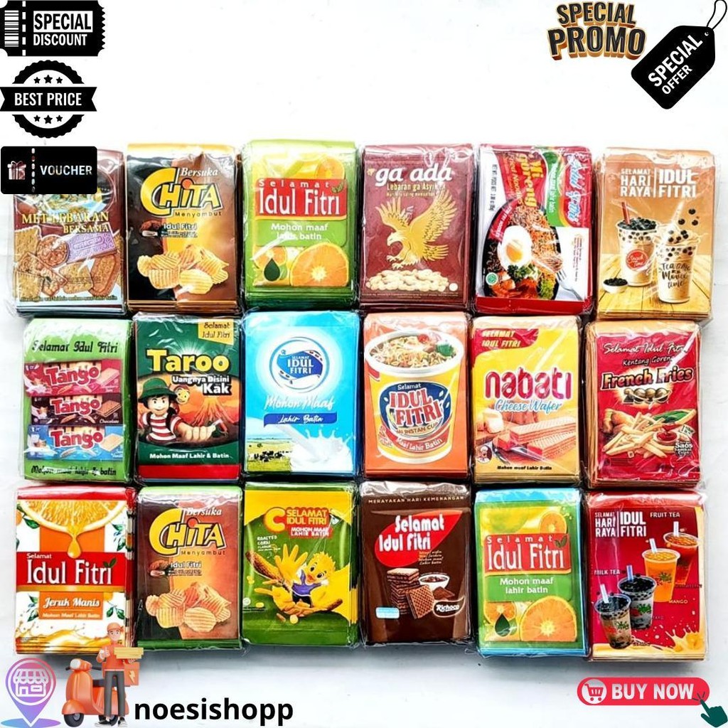 

10Pcs Amplop Angpao Lebaran Idul Fitri Ramadhan Tema Karakter Snack Lucu Viral Random D Promo Puncak