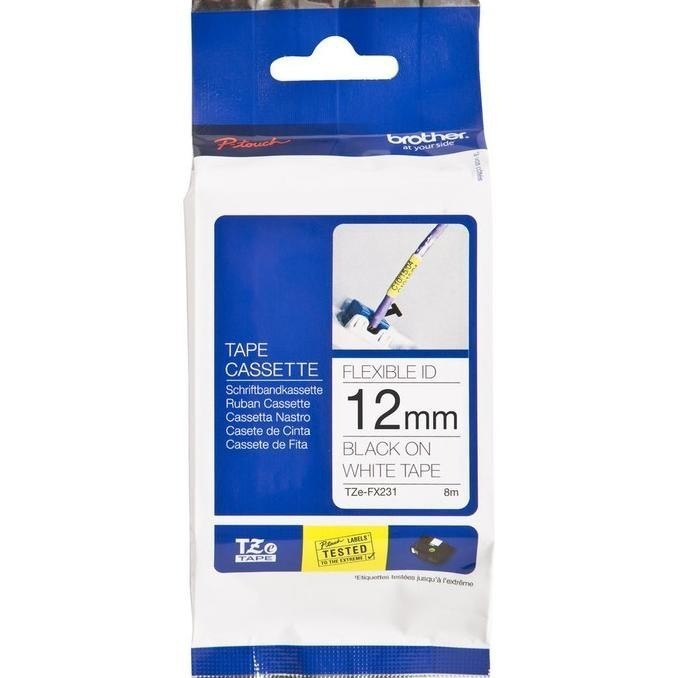 

Sale Brother Label Tape Tze Fx231 Flexible Black On White 12Mm Original