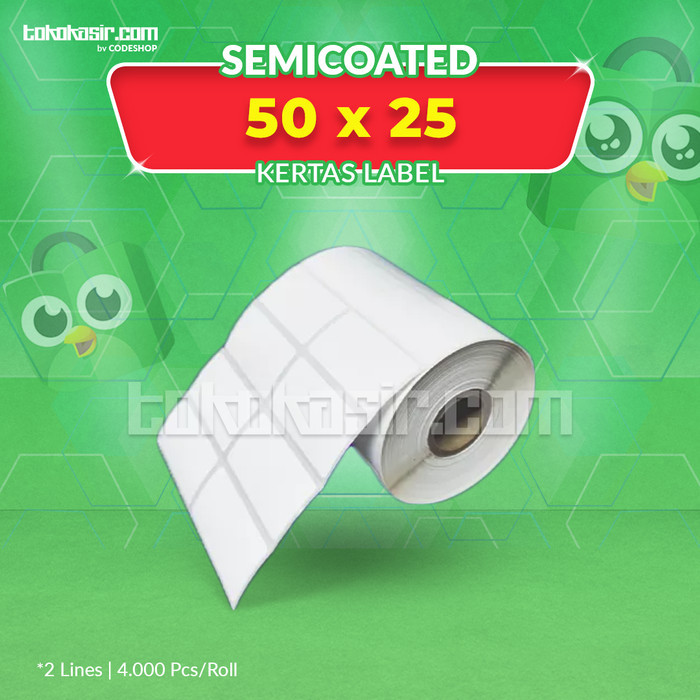 

Sale Label Barcode 50 X 25 (2Line) Kertas Sticker Semicoated 50X25 Mm