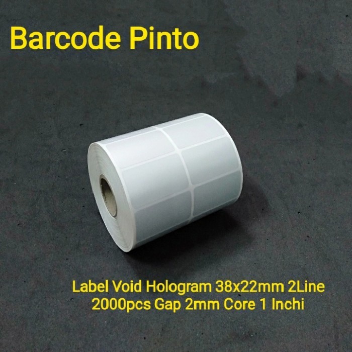 

LABEL VOID HOLOGRAM 38X22MM 2LINE 2000PCS GAP 2MM CORE 1 INCHI