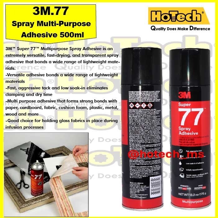 

3M SUPER 77 MULTI PURPOSE SPRAY ADHESIVE 500ML / 375G PEREKAT / LEM