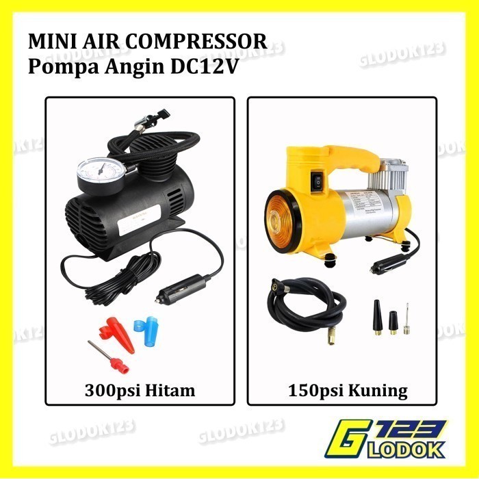 TERLARIS POMPA ELEKTRIK TEKANAN ANGIN BAN INFLATOR KOMPRESOR UDARA DC 12V VOLT MURAH