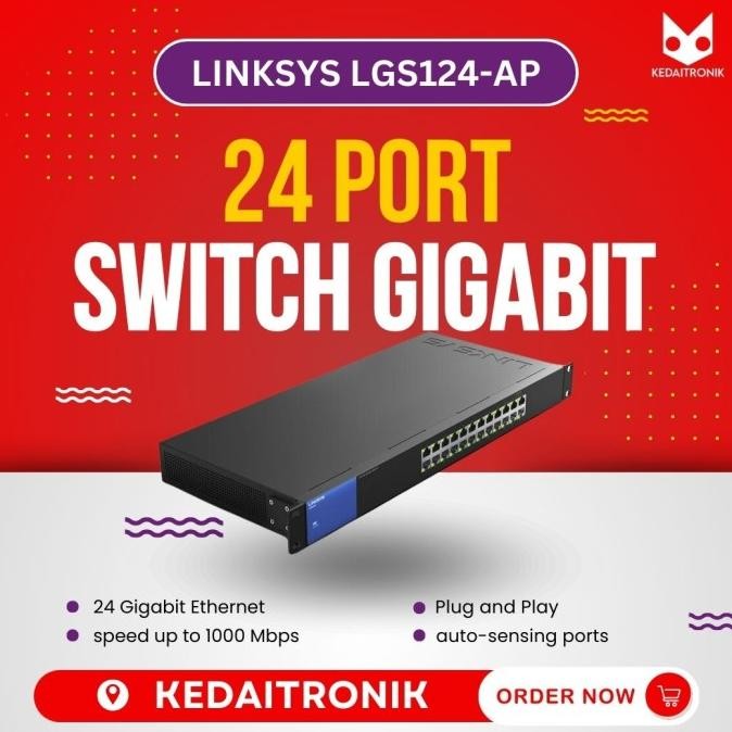 Sale Linksys Lgs124-Ap 24 Port Busines Dekstop Gigabit Switch Hub Lgs124