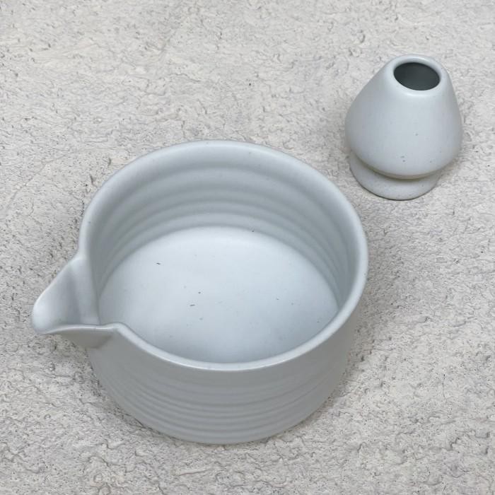 

terbaru !!! homelab matcha bowl + chasen holder ceramic premium - mangkuk pengaduk ready