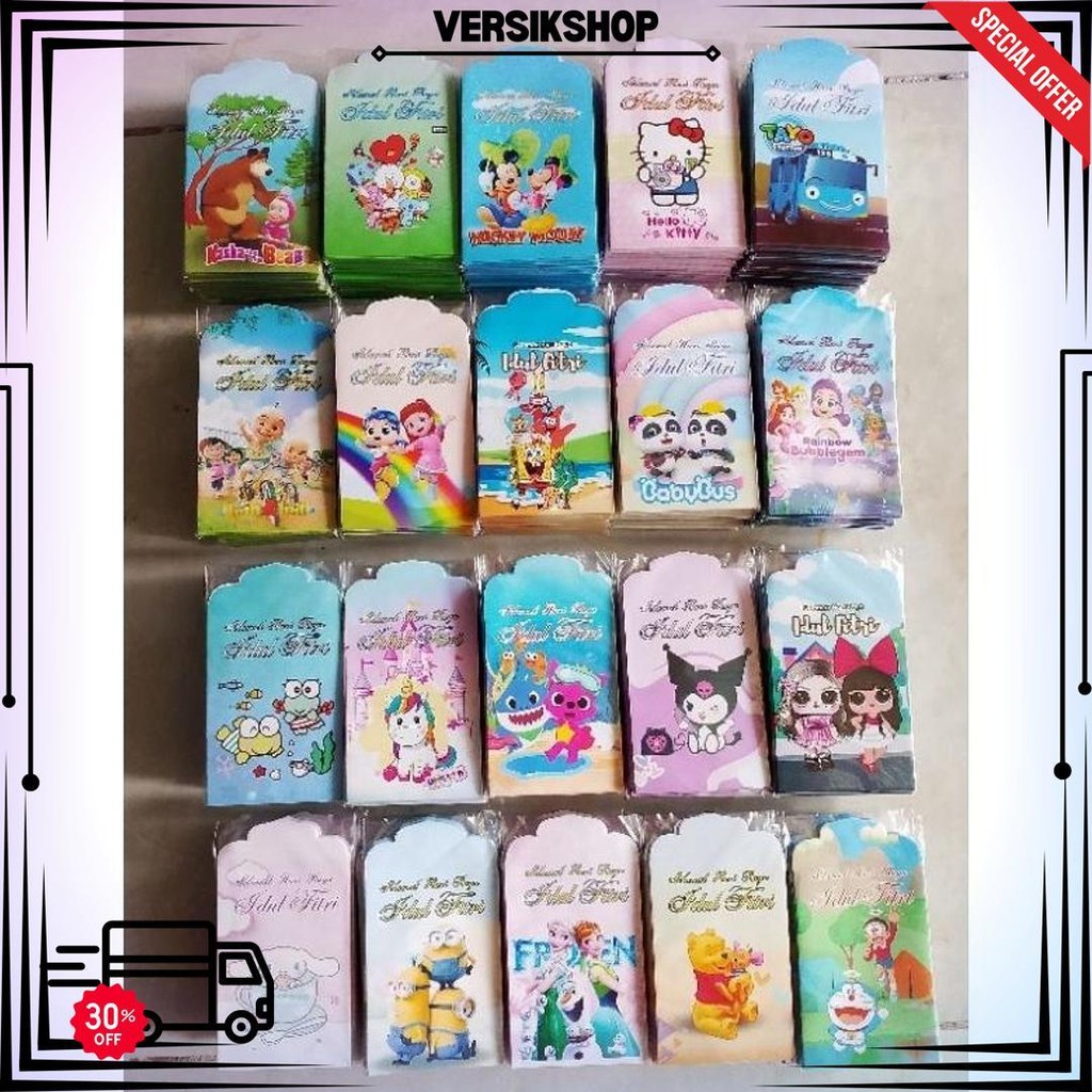 

100 Pack Amplop Medium Kartun (Isi 10) D Best Seller