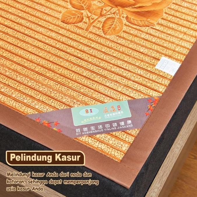 X2C2 Tikar Bambu Lipat 120x200cm Matras Pelindung Kasur Nyaman dan Praktis Bambu Alami Ramah Lingkun