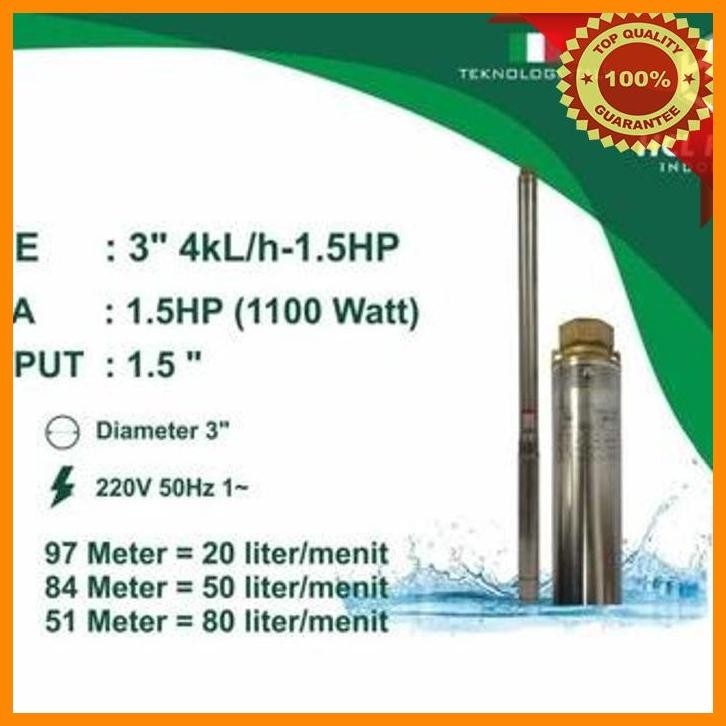 [SMM] HCL 3 SDM 4/24 1,5HP 1,5" INCH SUBMERSIBLE PUMP 3SDM4 24 OUTPUT 1-1/2" DIM 3"SDM 1,5 HP