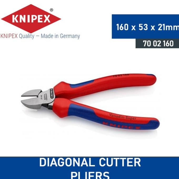 

SIAP KIRIM TANG POTONG 70 02 160 KNIPEX DIAGONAL CUTTER PLIERS
