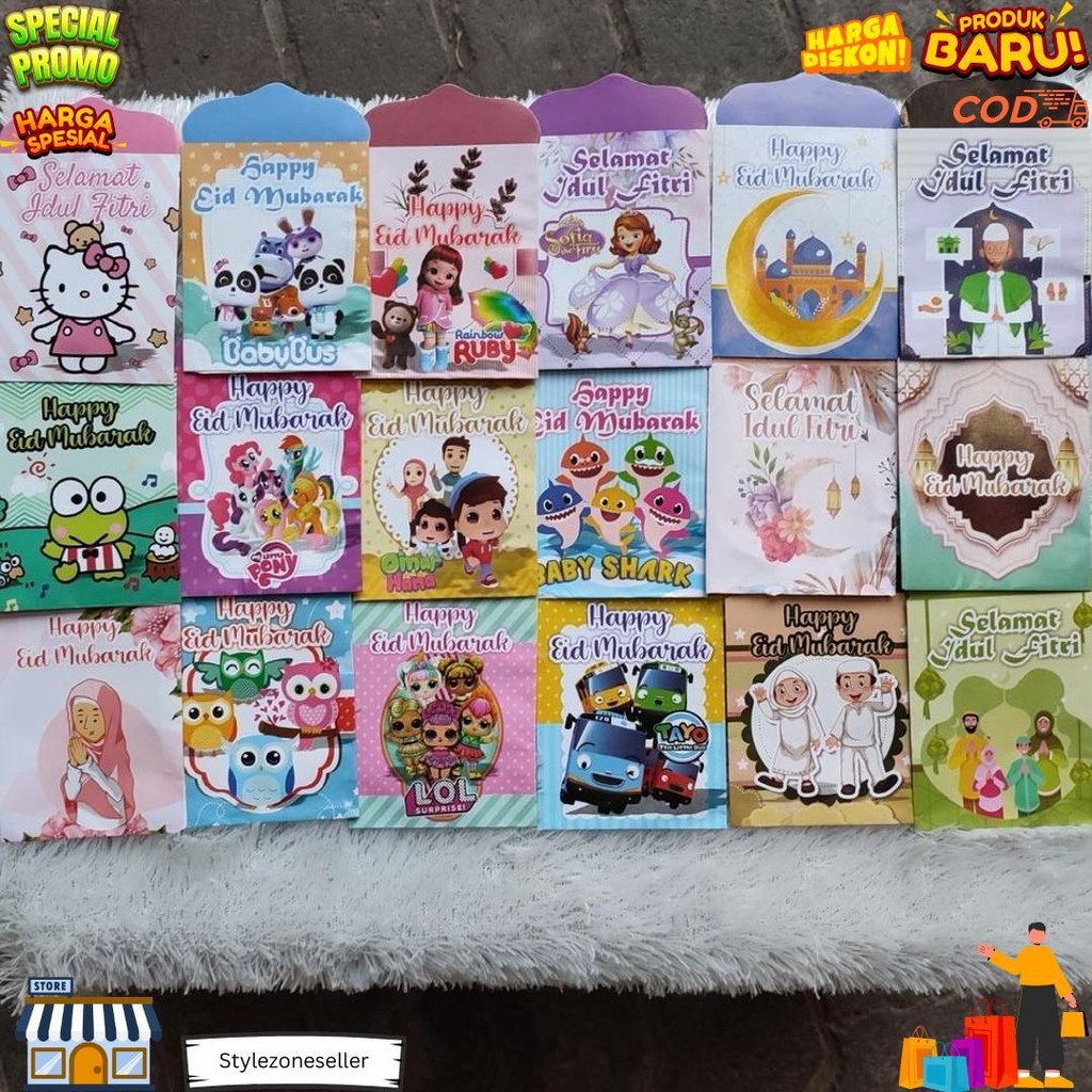 

Amplop Lebaran Karakter Ukuran Sedang / Amplop Thr Kartun / Amplop Anak Size M D Gratis Ongkir