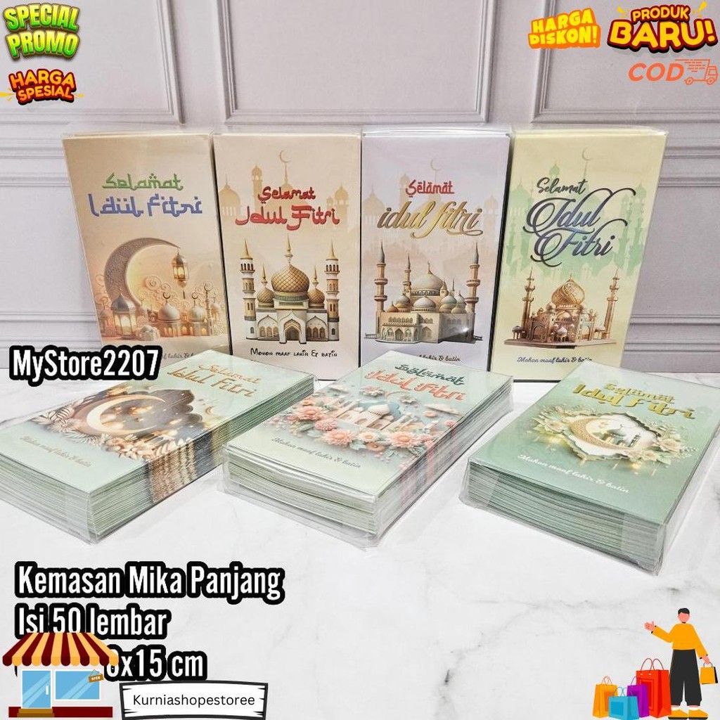 

(Mika Panjang Isi 50) Grosir Amplop Hari Raya Lebaran Idul Fitri Ramadhan Motif Kartun Dan Islami D Gratis Ongkir