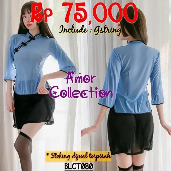 

Lingerie Seksi Kostum Cheongsam (Blct080) By Amor Collection Original