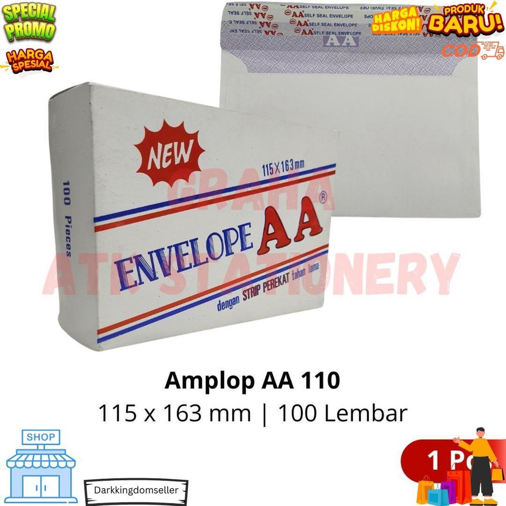 

[1 Kotak] Amplop Aa 110 Pendek Lem Perekat 100 Lembar 115 X 163 Mm D Ramadhan Sale