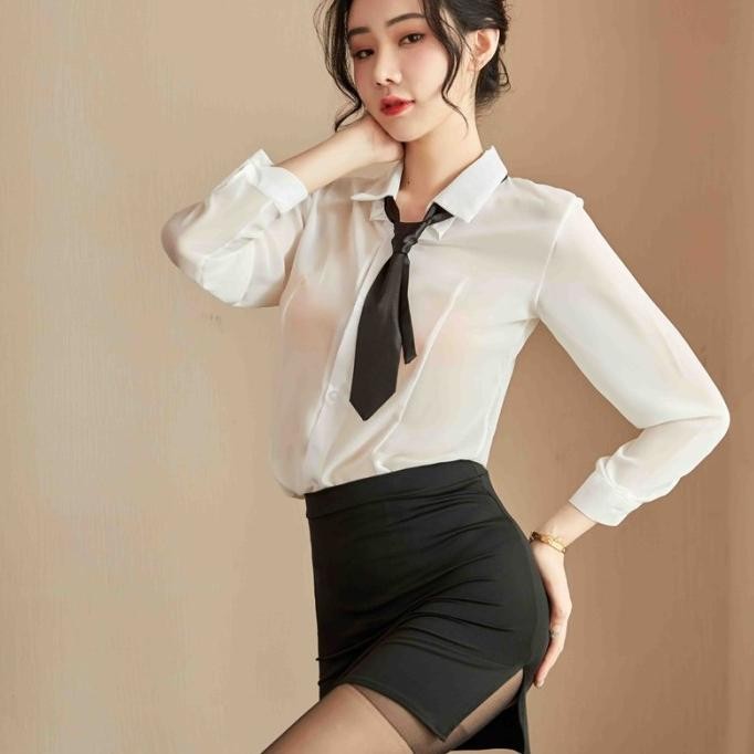 

Wanita Lingerie Pakaian Sexy Seragam Kantor Cosplay Shirt Set A356 Original