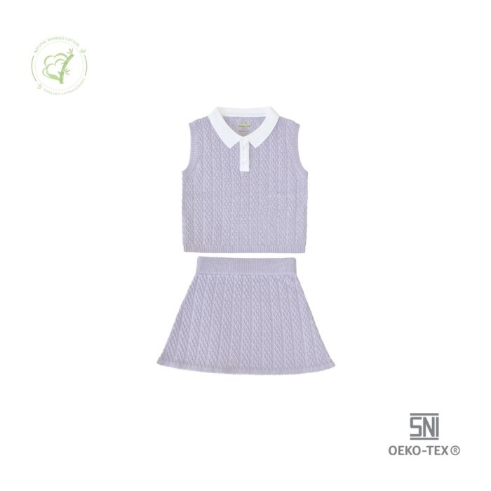 Bamboo And Bub - Nara Skirt Set - Rok Atasan Rajut Knit Baby Girl Anak {TerlarisBest Seller}