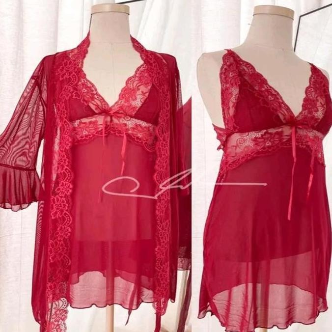

Set Piyama Satin Baju Tidur Wanita Premium Dengan Kimono Silk Lingerie Sexy - Celana, Setelan Original