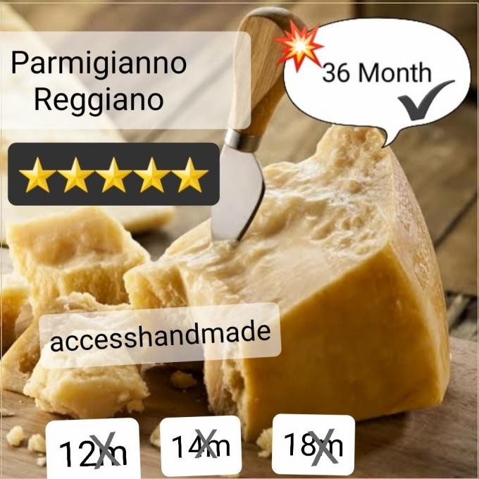 

SIAP KIRIM PARMIGIANO REGGIANO KEJU PARMESAN ITALIAN HARD CHEESE 1KG DOP 24M 36M