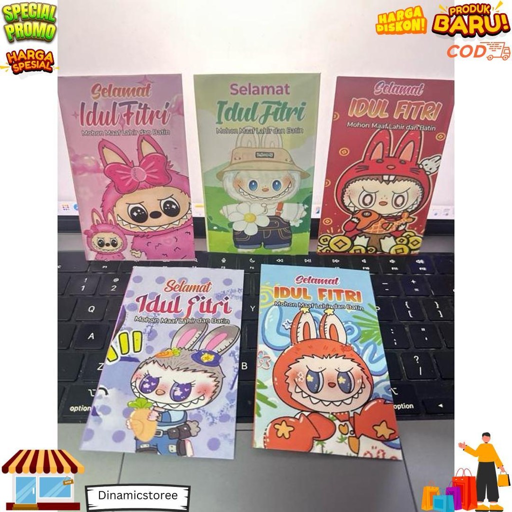 

100Pcs Amplop Lebaran Idul Fitri Karakter Lucu Isi Amplop Mini Grosir D Sale