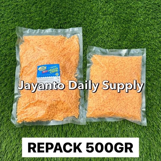 

SIAP KIRIM SHREDDED RED CHEDDAR CHEESE 500GR / ORANGE CHEDDAR SHREDDED / KEJU CHEDDAR PARUT - 100% HALAL