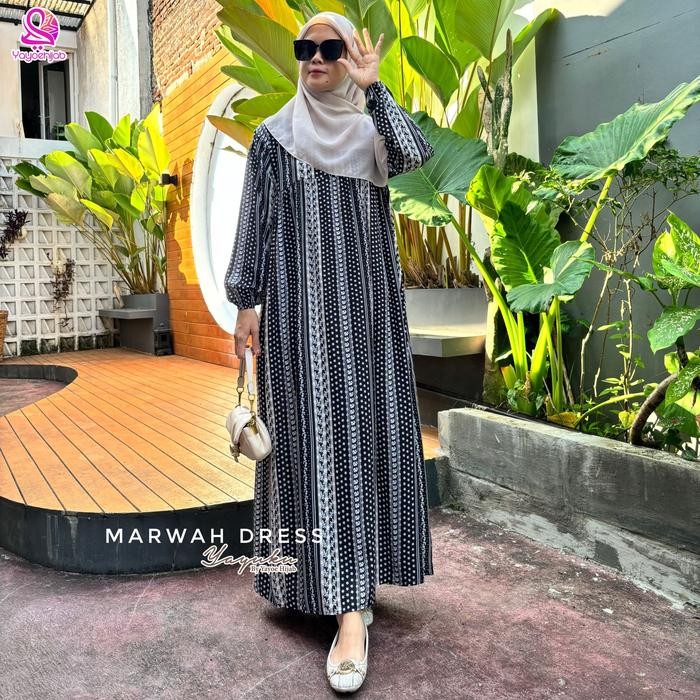 Dress Marwah Motif Terbaru Busui Adem Gamis Wanita Yayuku By Yayoe Hijab