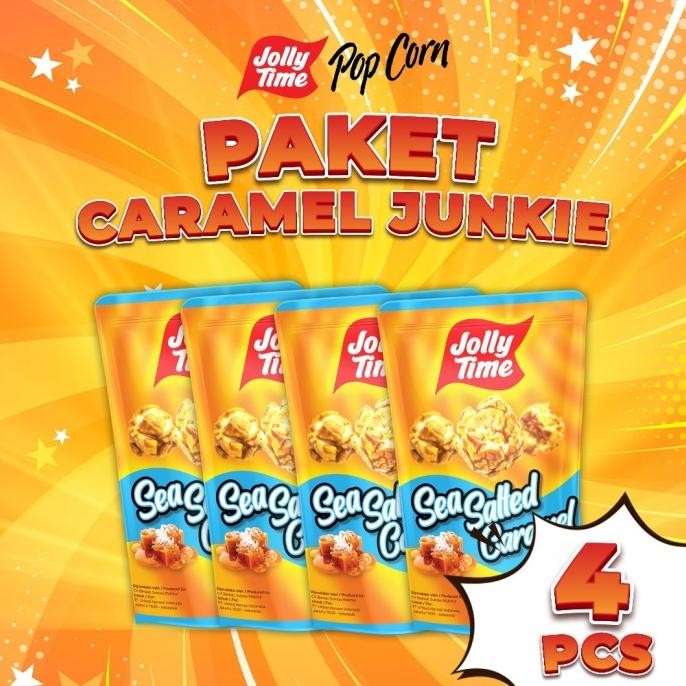 

Murah Jolly Time Popcorn-Paket Caramel Junkie(4 Pcs Sea Salted Caramel)-Live