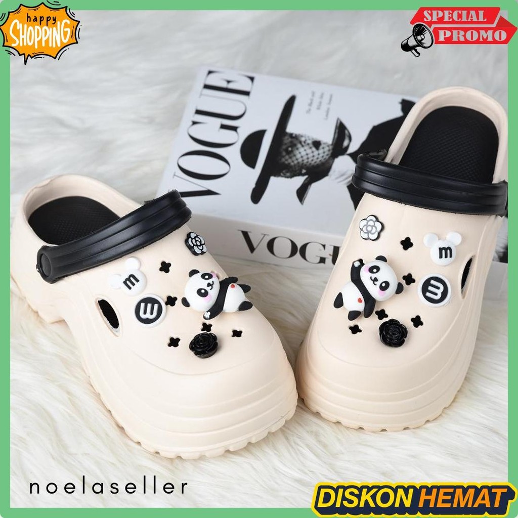 Kadia Sendal Wanita Selop, Slip On Fuji Permata Platform Anti-Slip Sendal Cewek Tinggi Clogs Terleng
