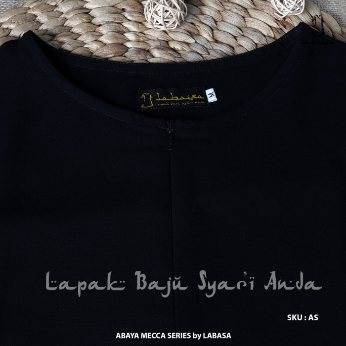 Gamis Abaya Hitam JETBLACK Polos Mecca Series Labasa Ori
