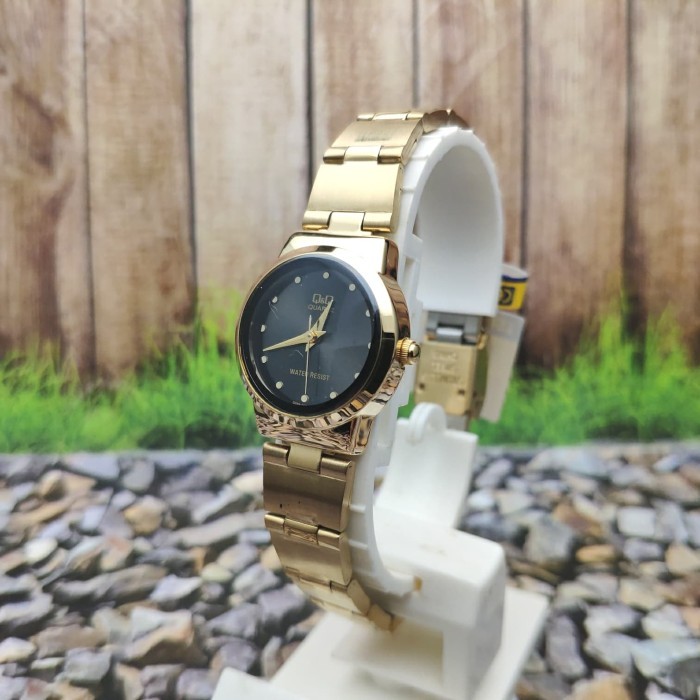 Q&Q QnQ QQ Analog Jam Tangan Rantai Gold Q399 - 002Y Original