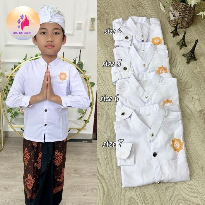 Pakaian adat bali baju safari khas bali anak laki-laki