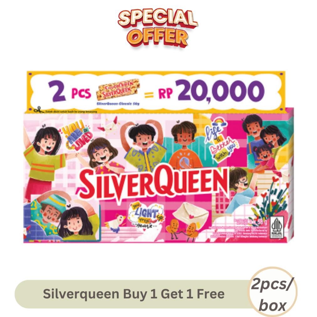 

SALE Silverqueen Buy 1 Get 1 Free Coklat Dengan Kacang Mente 2 x 55gr Cokelat Batangan Spesial Valentine fgs-3