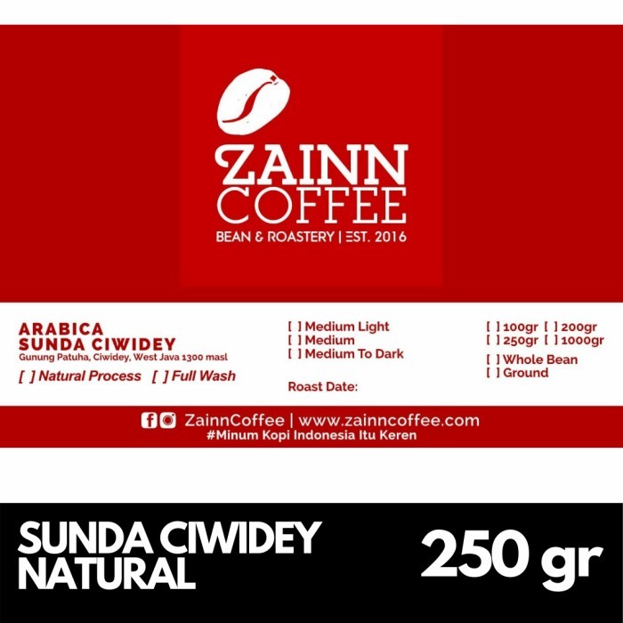 

Kopi Arabica Ciwidey Gunung Patuha Natural Prosess