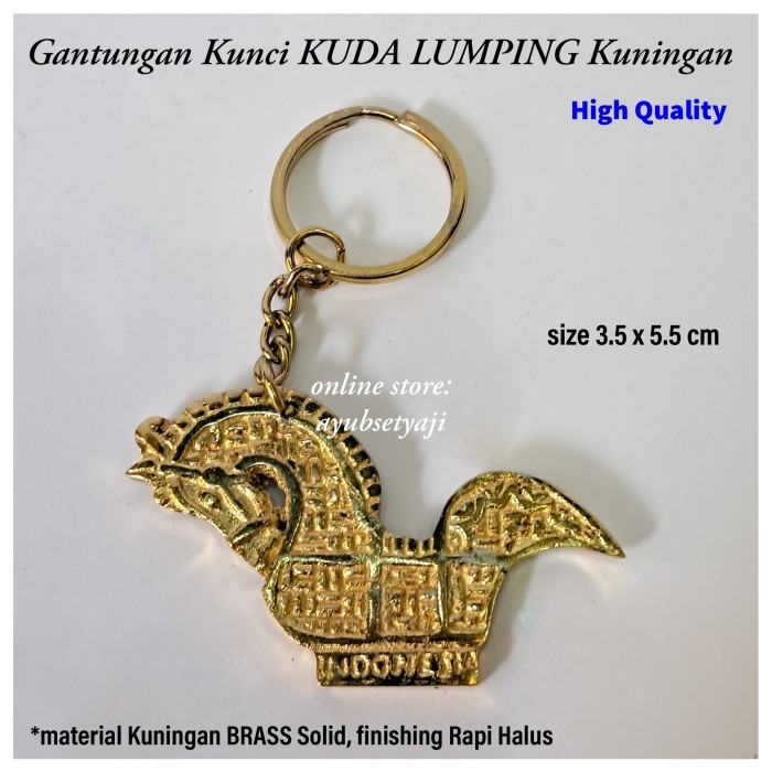 My Gantungan Kunci Kuda Lumping Kuningan Antik Souvenir Jaran Kepang Ukir Brass Aksesoris Jaranan