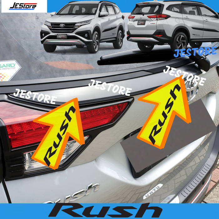 READY NEW RUSH / TERIOS REAR TRUNK STREAMER TRIM COVER MATTE BLK BACK WINDOW