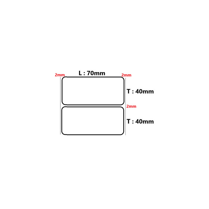 

LABEL SILVER PETT 70X40MM 1LINE 500PCS GAP 2MM CORE 1 INCHI