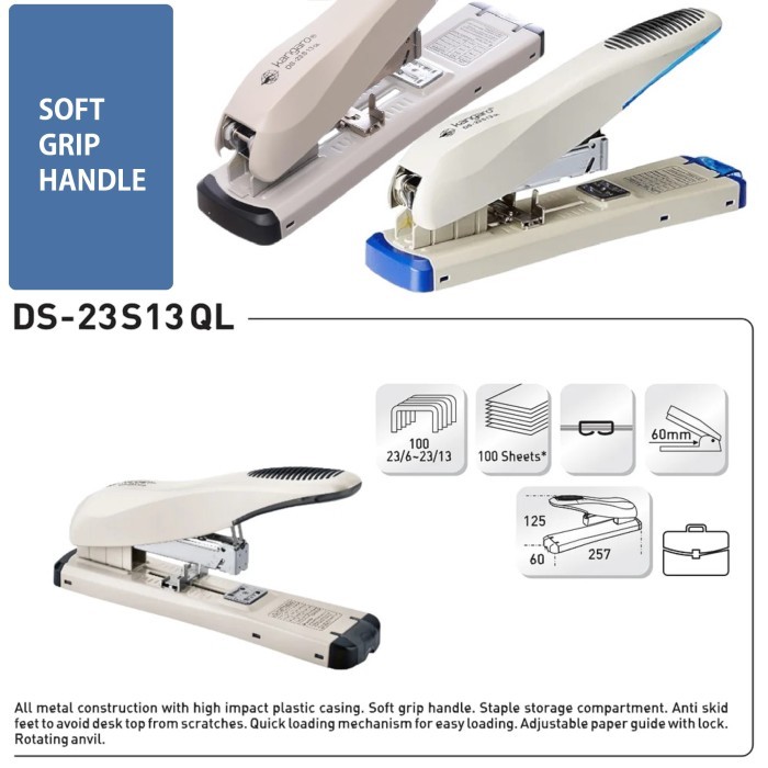 

ALAT STAPLES JILID BESAR / STAPLER HEAVY DUTY DS 23S13 QL KANGARO