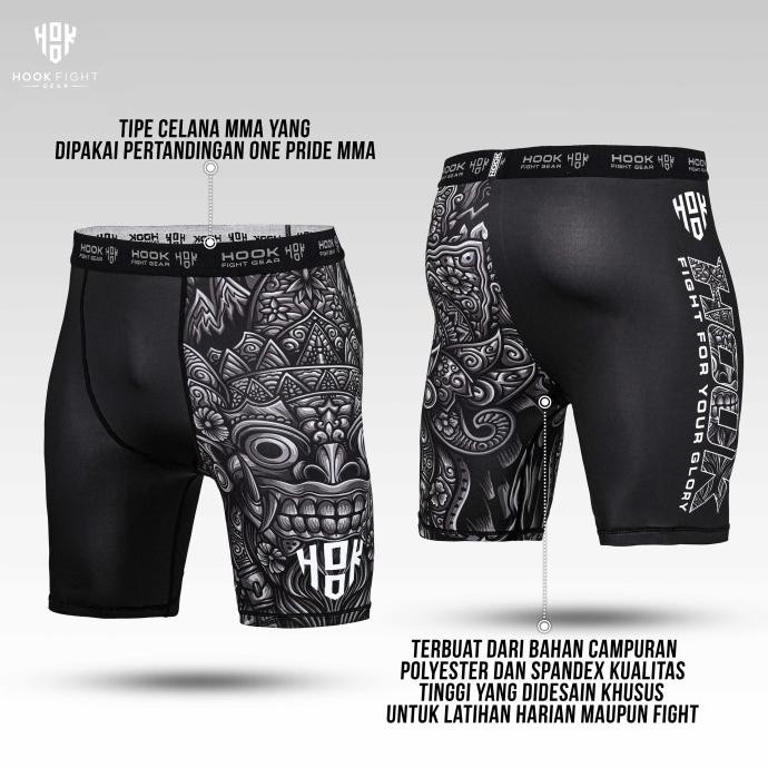 Legging MMA BJJ Compression Pants Fight Spats Hook Rock Terlaris