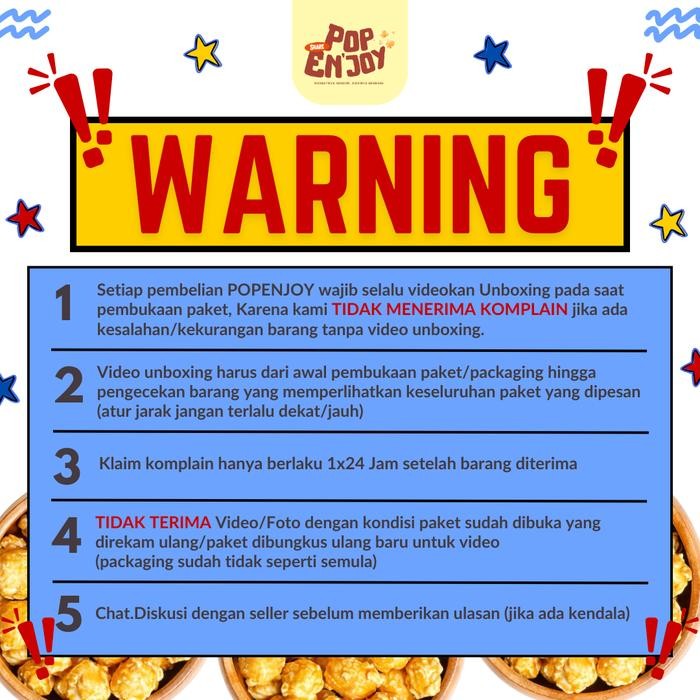 

Promo [Buy 1 Get 1] Popcorn Caramel + Asin - Popenjoy / Makanan Manis Crispy Camilan Popcorn Snack