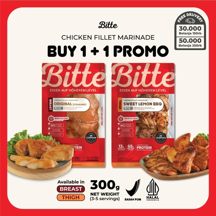 

Produk Terbaru Bitte Food Buy 1 + 1 Chicken Fillet Marinade / Ayam Filet Marinasi 300G Healthy Ready