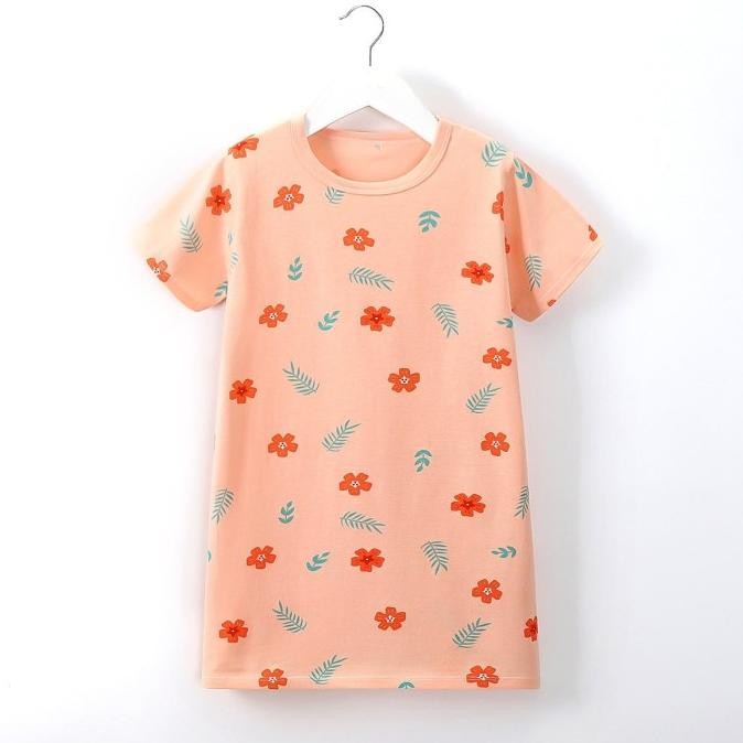 baru [351320] - mini daster kaos lengan pendek anak perempuan - motif flower petals