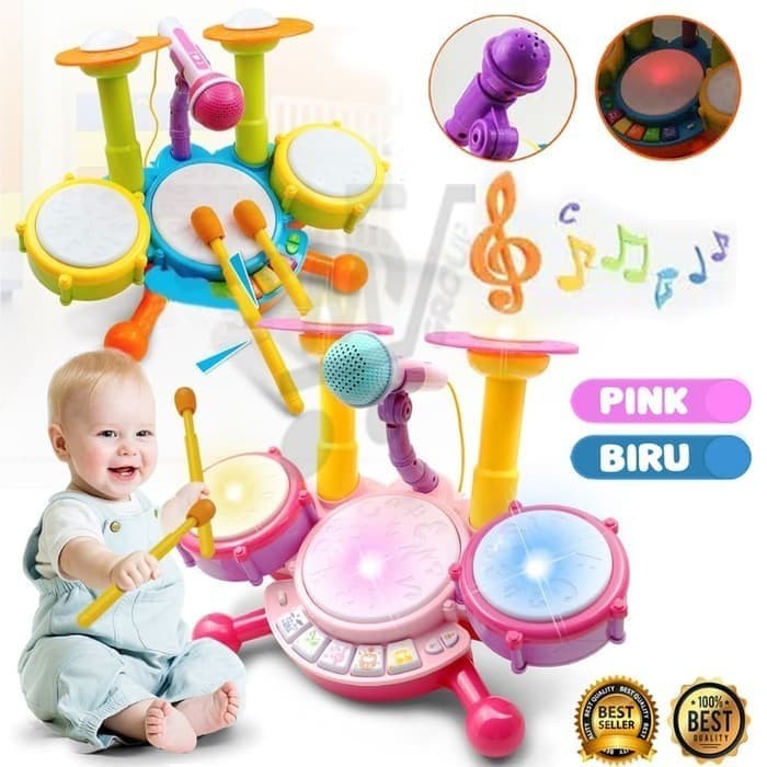 JAZZ DRUM ANAK ROLLING MINI KECIL SET MURAH MAINAN ANAK ALAT MUSIK NEW