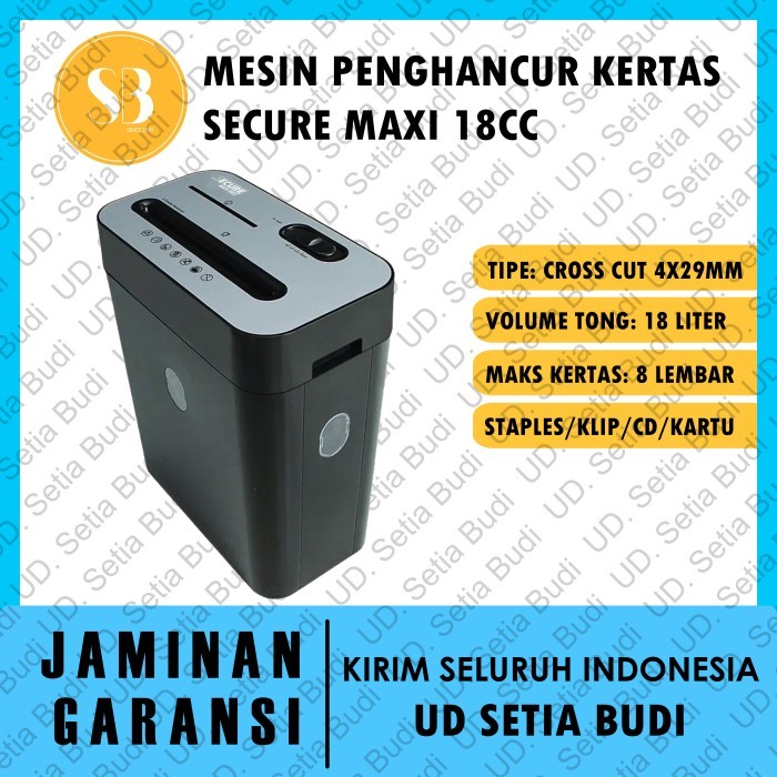 

TERLARIS! Mesin Panghancur Kertas Secure Maxi 18CC Asli dan bergaransi