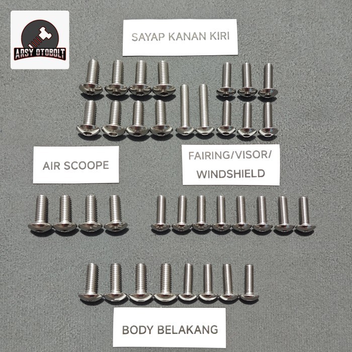 Baut Body Luar Ninja Rr Old Zx Kunci L Stainless