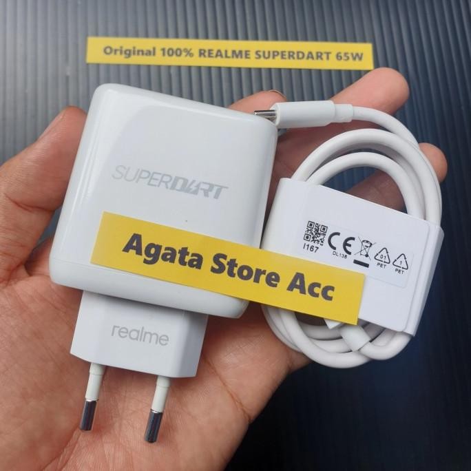 Charger Realme Narzo 20 pro / 7 8 pro SuperDart 65 Watt Original 100% Terlaris