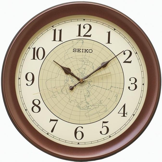 

SEIKO CLOCK QXA709B WORLD MAP GLOBE QUIET SWEEP JAM DINDING ORIGINAL STOK TERBATAS