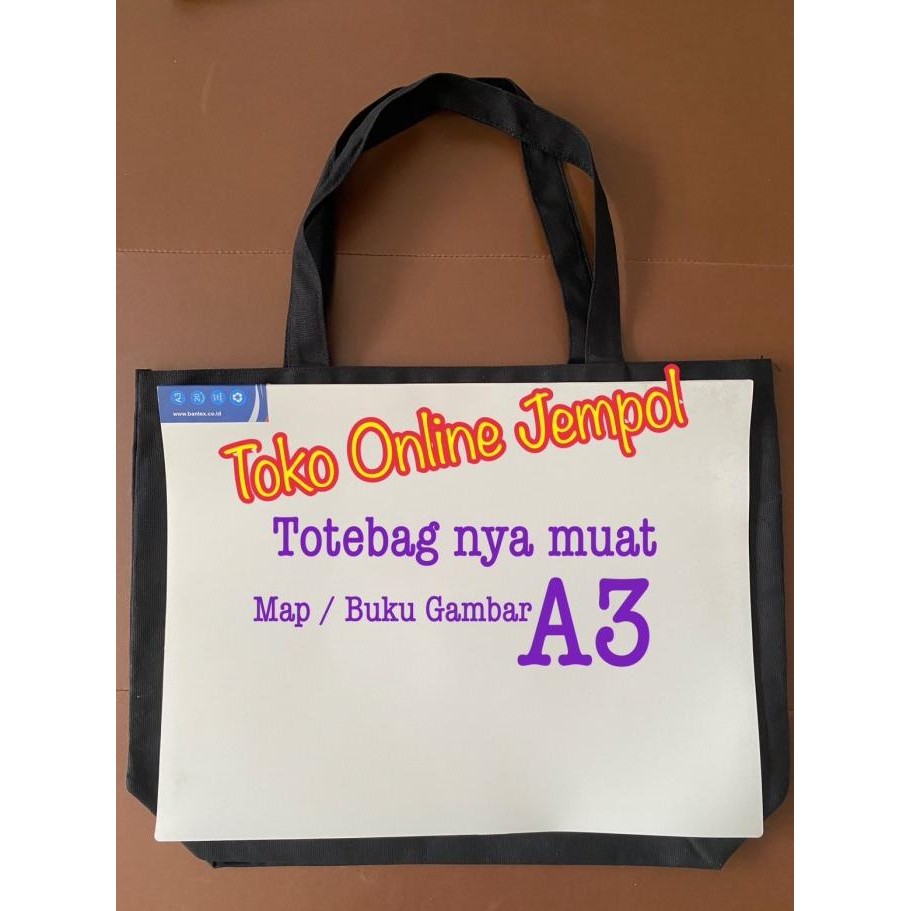 

49X37CM TAS POLOS JUMBO UTK MAP BUKU GAMBAR A3 KANVAS TOTE BAG TP330TB STOK TERBATAS