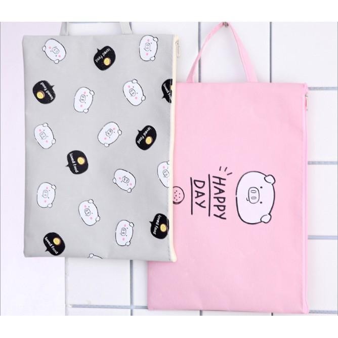 

Tas Map A4 Resleting Gambar Tema Babi Lucu / Map Organizer Tas Serbaguna Resleting Pig Lucu Imut