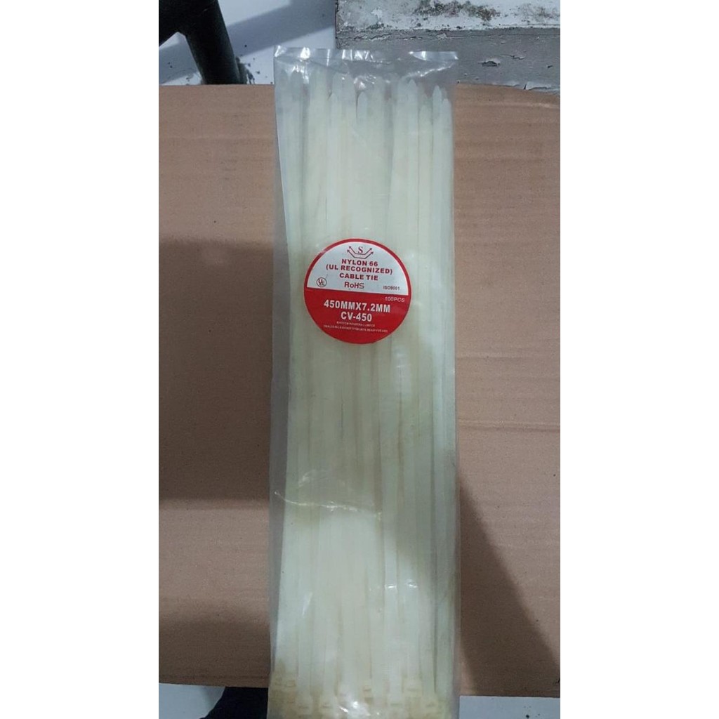 

BEBAS ONGKIR - Kabel Ties Cable Tie 7.2 x 450mm (45cm) CV 450 Kualitas baik - Putih